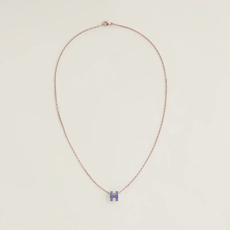 Hermes Mini Pop Purple 18K Gold Necklace