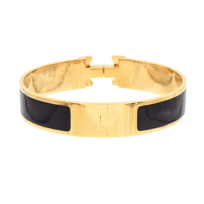 Hermes Clic Diamond 18K Gold Bracelet