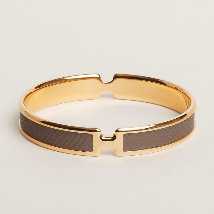 Hermes Olympe Brown 18K Gold Bracelet