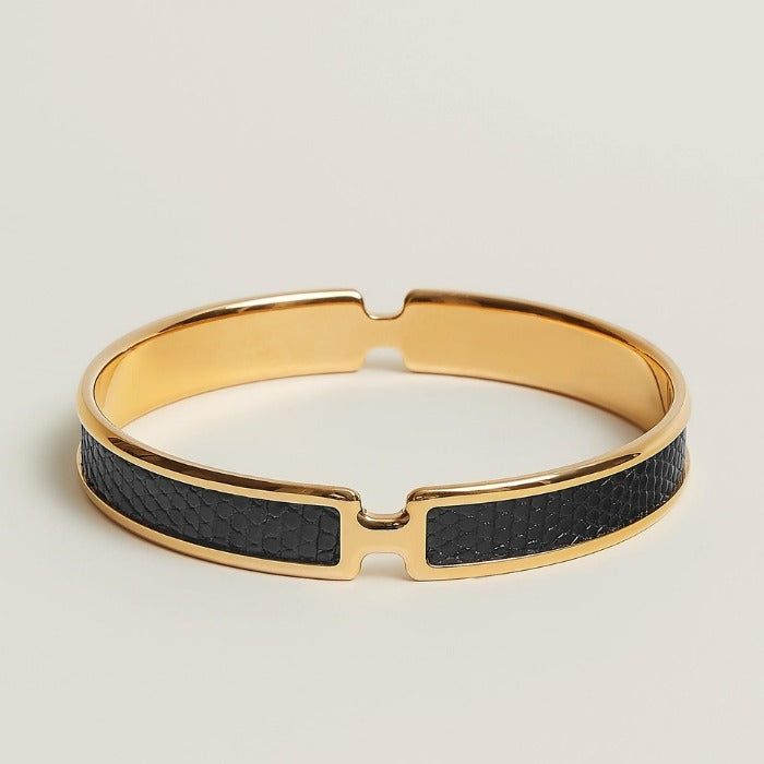 Hermes Olympe Black 18K Gold Bracelet