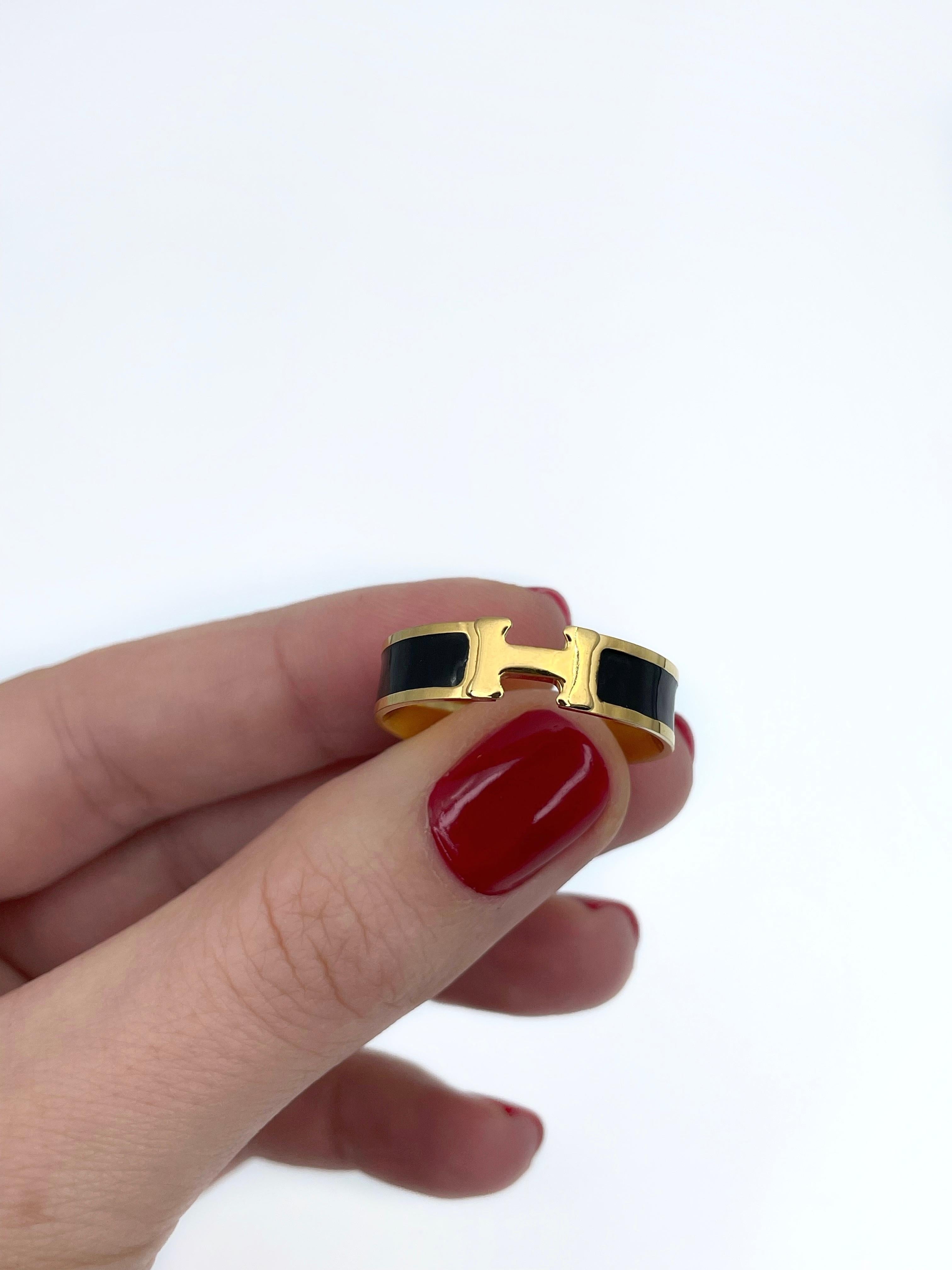 Hermes Vintage Clic 18K Gold Ring