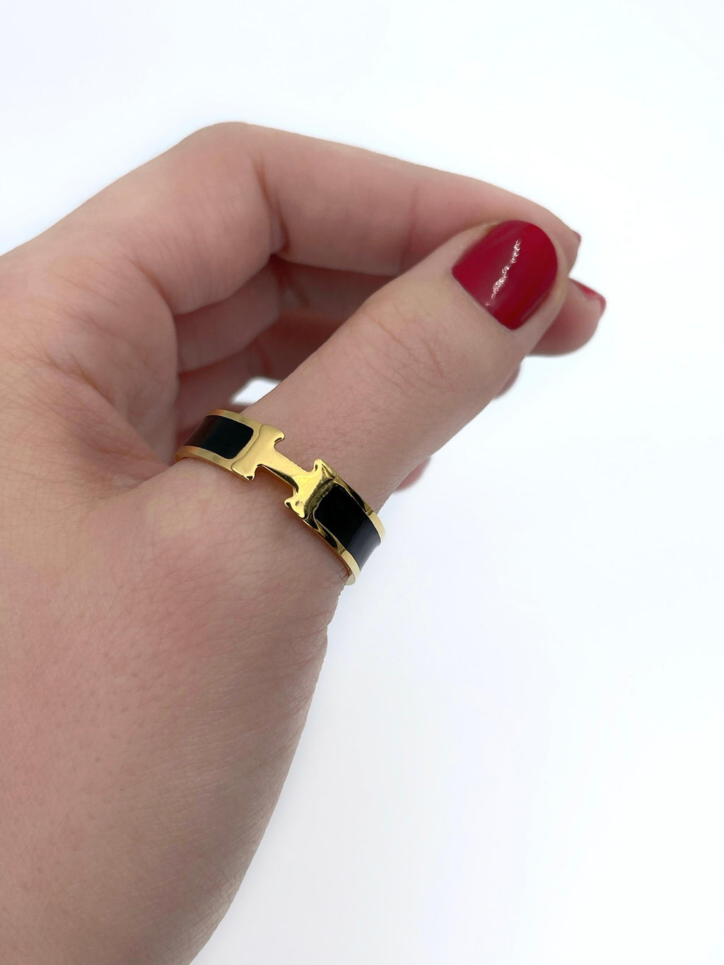 Hermes Vintage Clic 18K Gold Ring