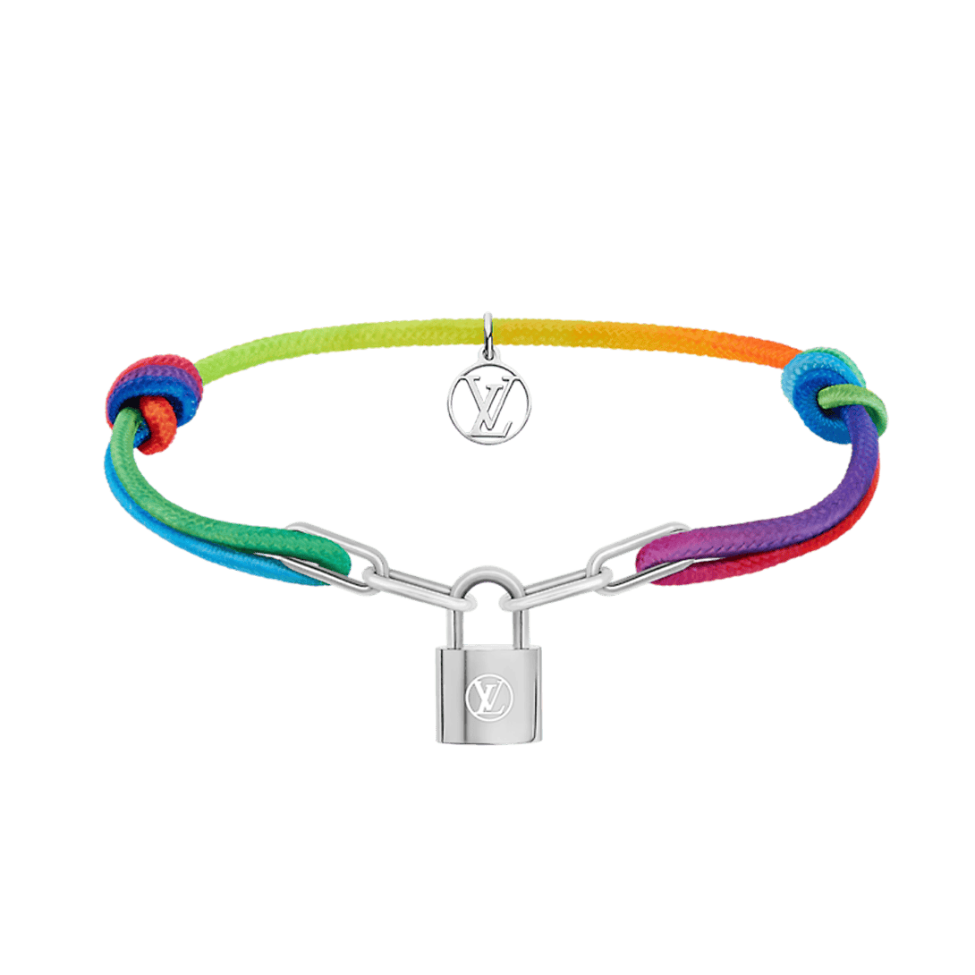 Louis Vuitton Silver Lockit X Virgil Abloh Rainbow 18K Gold Bracelet