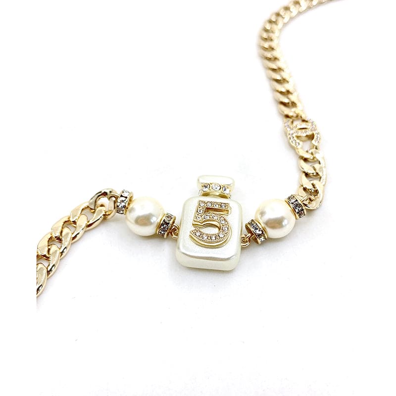 Chanel No. 5 Perfume Bottle Pendant 18K Gold Necklace