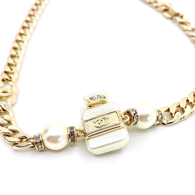 Chanel No. 5 Perfume Bottle Pendant 18K Gold Necklace