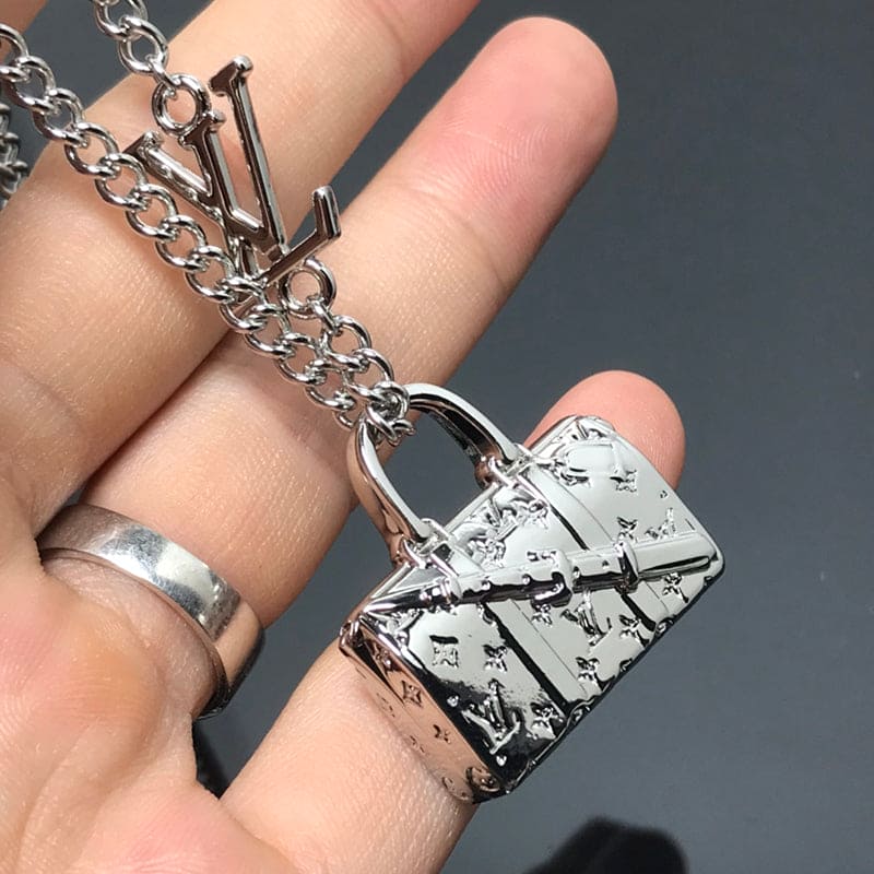 Louis Vuitton Monogram Chain Bag 18K Gold Necklace