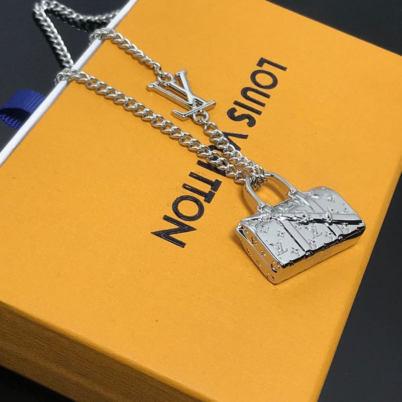 Louis Vuitton Monogram Chain Bag 18K Gold Necklace