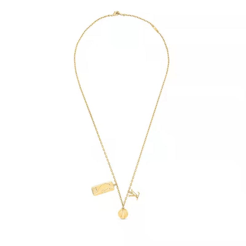 Louis Vuitton Tab Pendant 18K Gold Necklace