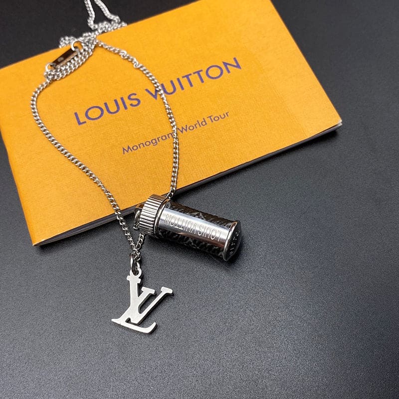 Louis Vuitton Monogram Eclipse Charms 18K Gold Necklace