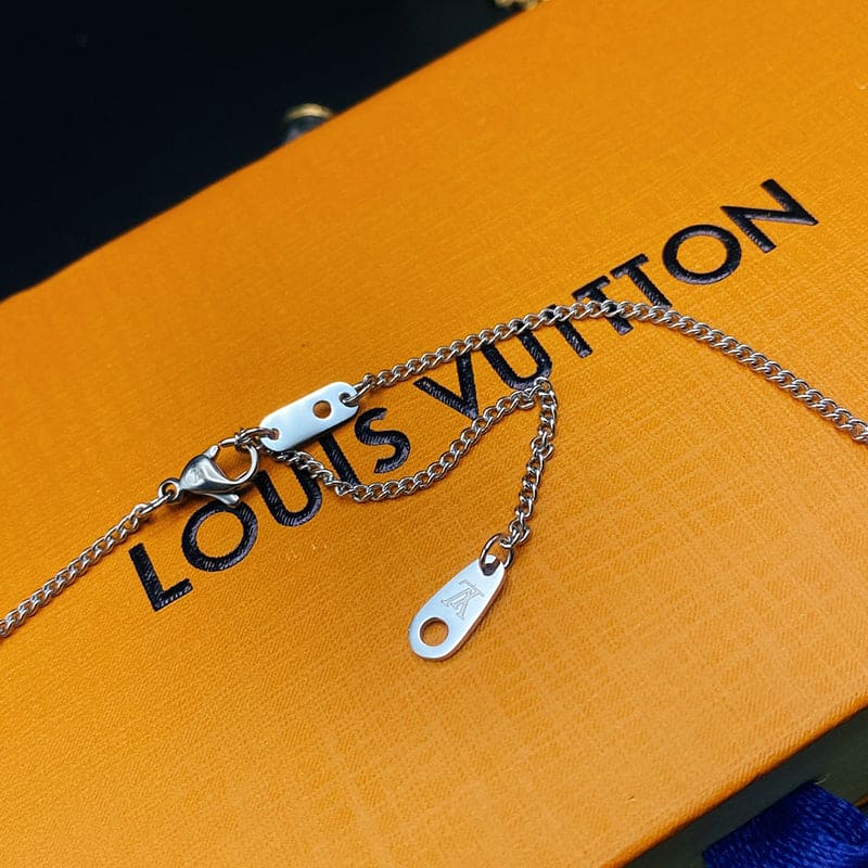 Louis Vuitton Monogram Eclipse Charms 18K Gold Necklace
