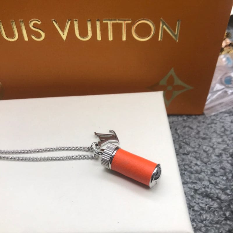 Louis Vuitton Orange Collier Fluo Charms Vintage 18K Gold Necklace
