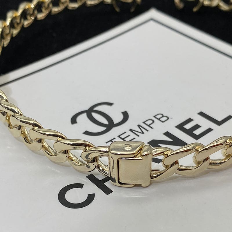 Chanel Interlocking Cuff Logo Choker 18K Gold Necklace