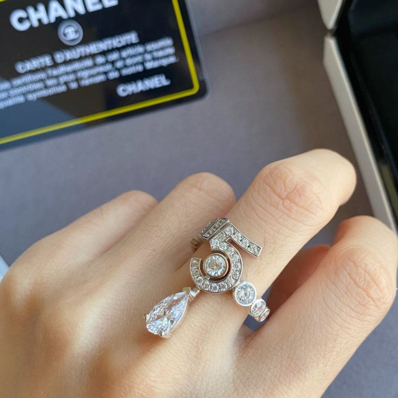 Chanel Diamond No.5 Drop 18K Gold Ring