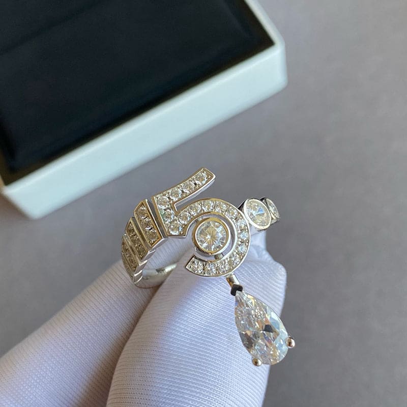 Chanel Diamond No.5 Drop 18K Gold Ring