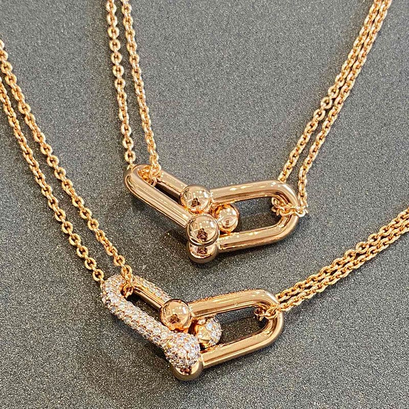 Tiffany HardWear Double Link 18K Gold Necklace