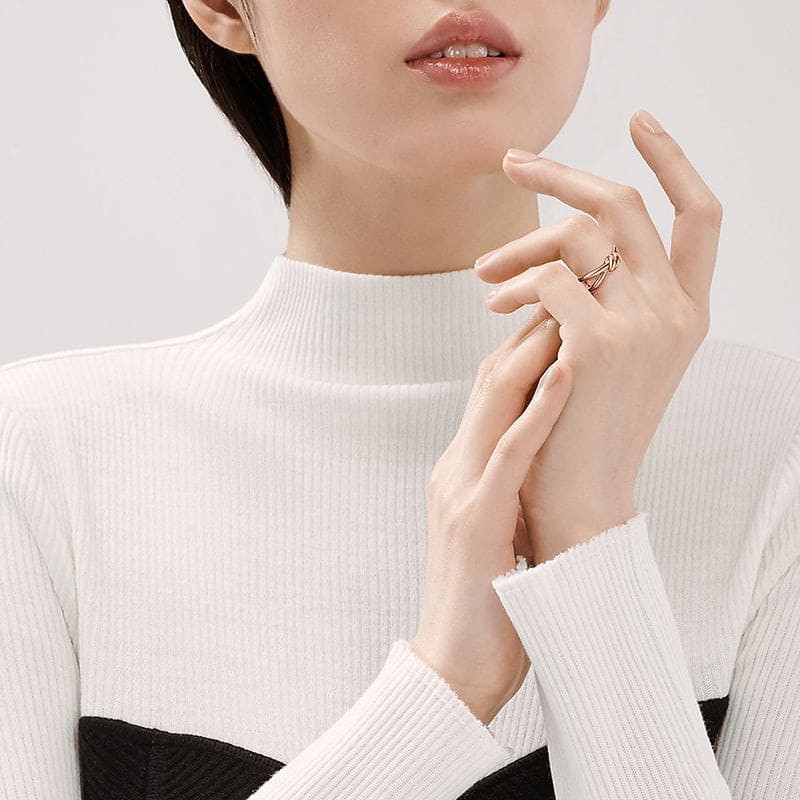 Tiffany Knot Double Row 18K Rose Gold Ring