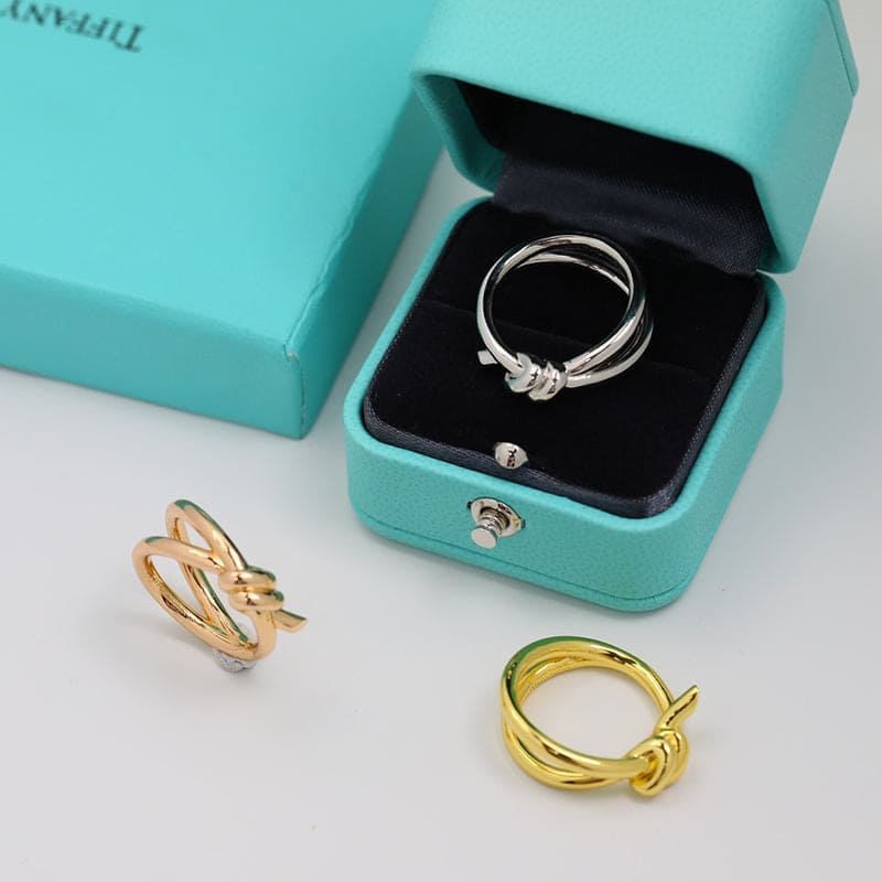 Tiffany Knot Double Row 18K Rose Gold Ring