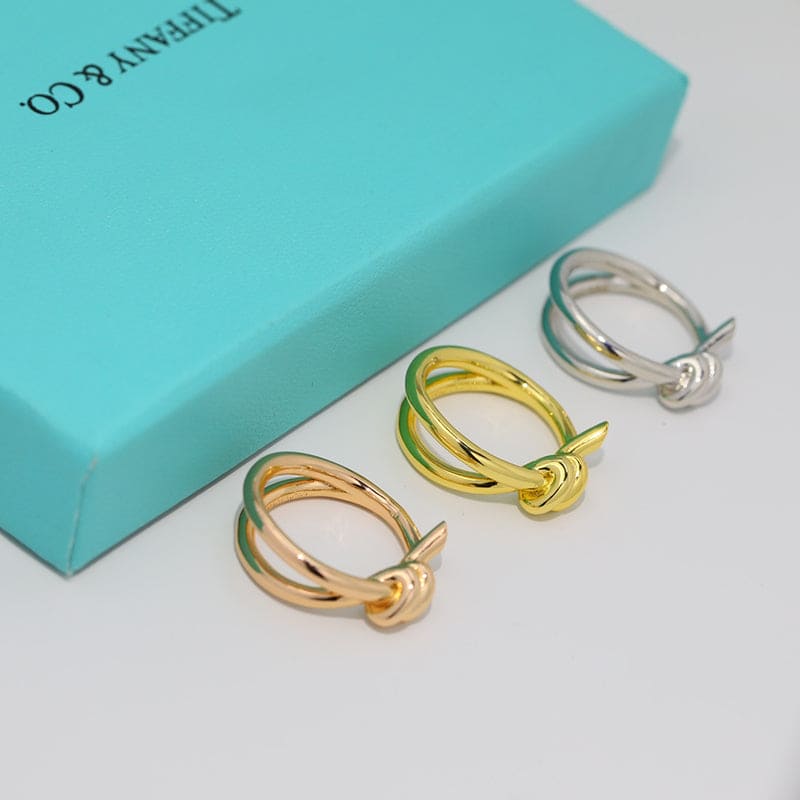 Knot Double Row 18K Yellow Gold Ring