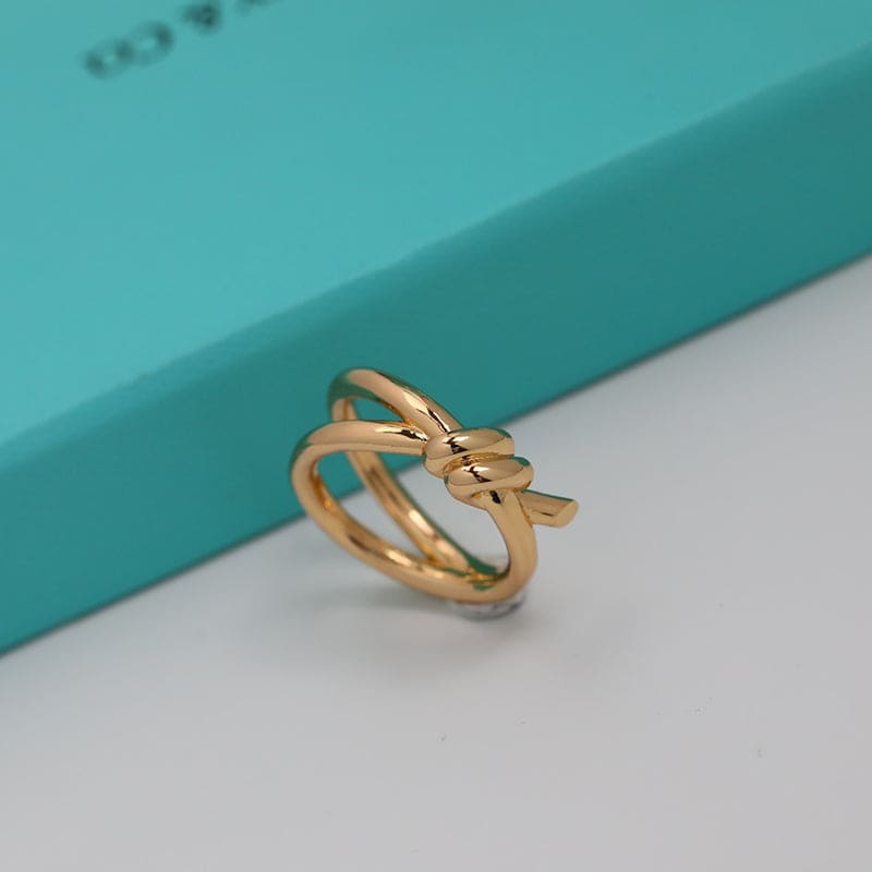 Tiffany Knot Double Row 18K Rose Gold Ring