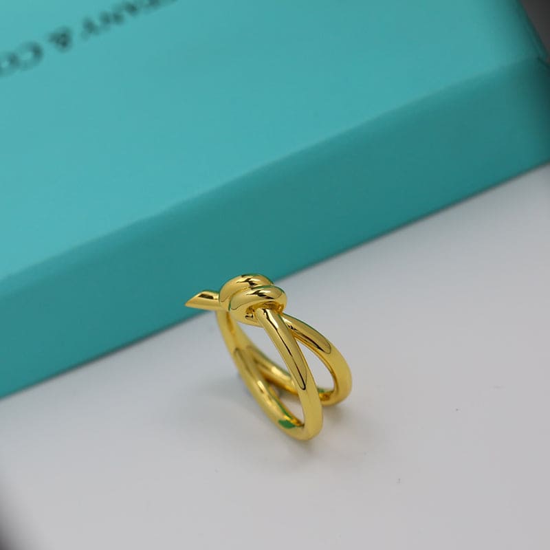 Knot Double Row 18K Yellow Gold Ring
