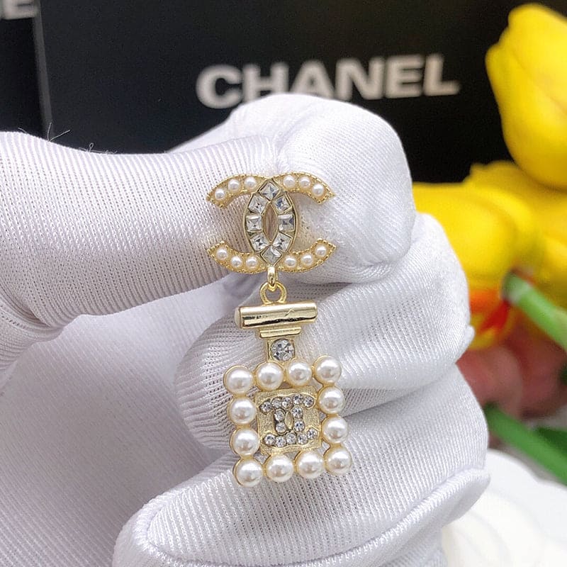 Chanel Pearl Shape 18K Gold Earrings