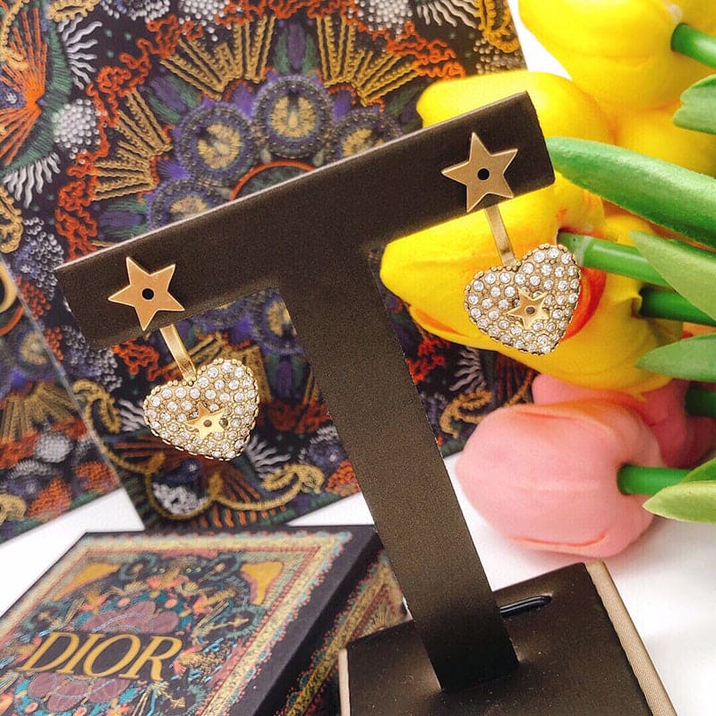 Dior Star & Heart 18K Gold Earrings