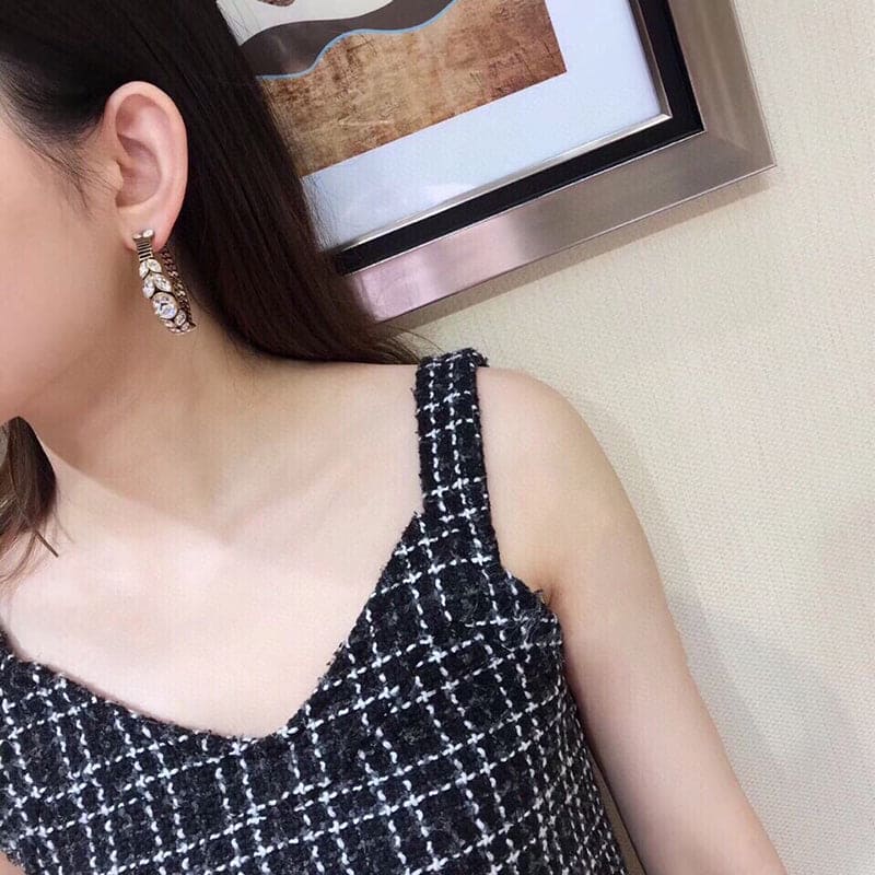 Dior Vintage Crystals 18K Gold Earrings