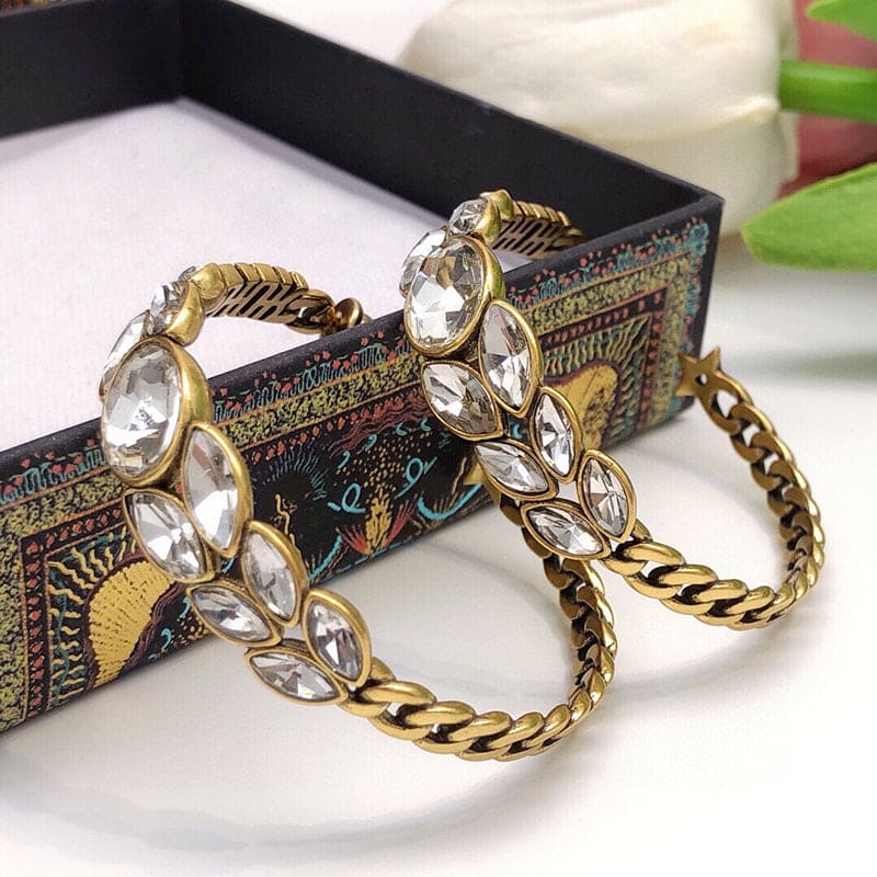 Dior Vintage Crystals 18K Gold Earrings