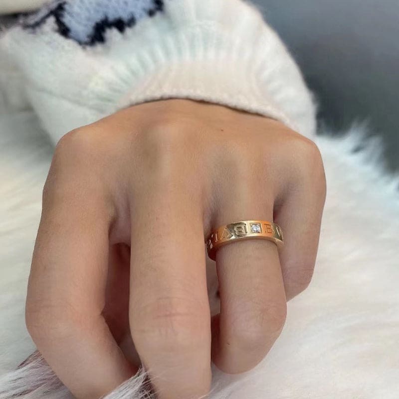Bvlgari Diamond 18K White Gold Ring
