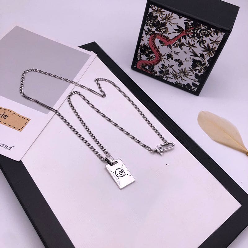 Double Gucci Ghost Pendant Necklace