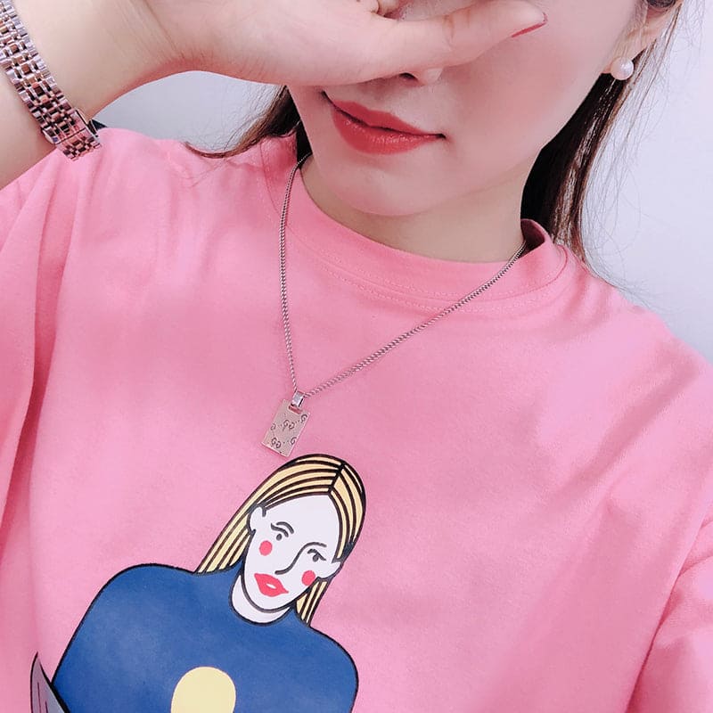 Double Gucci Ghost Pendant Necklace