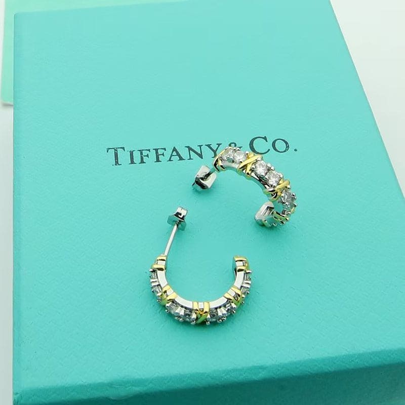 Tiffany Schlumberger Twenty Stone Hoop 18K Gold Earrings