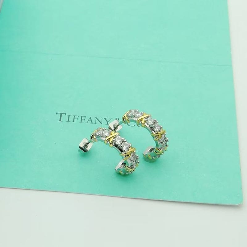 Tiffany Schlumberger Twenty Stone Hoop 18K Gold Earrings