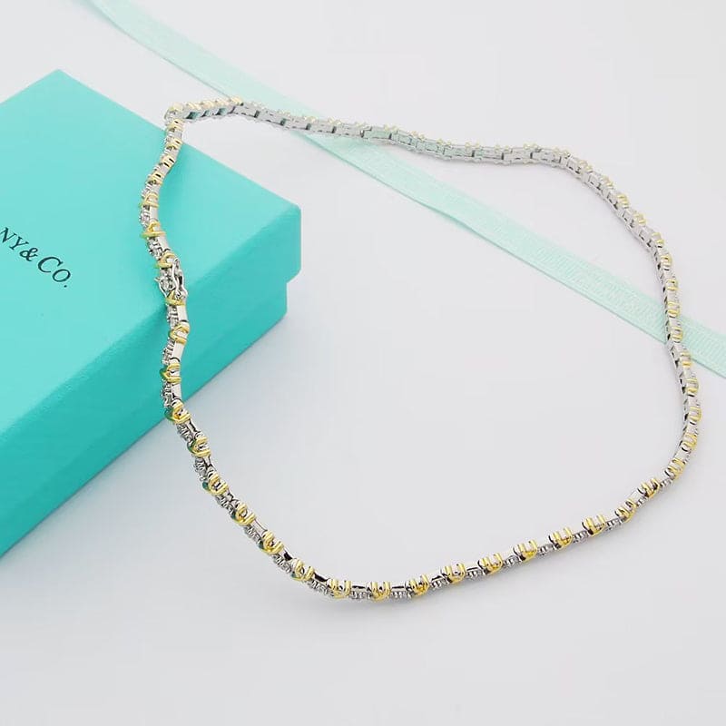 Tiffany Schlumberger Eighteen Stone Choker 18K Gold Necklace