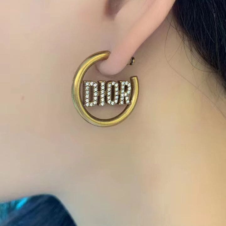 Dior 30 Montaigne Hoop 18K Gold Earrings