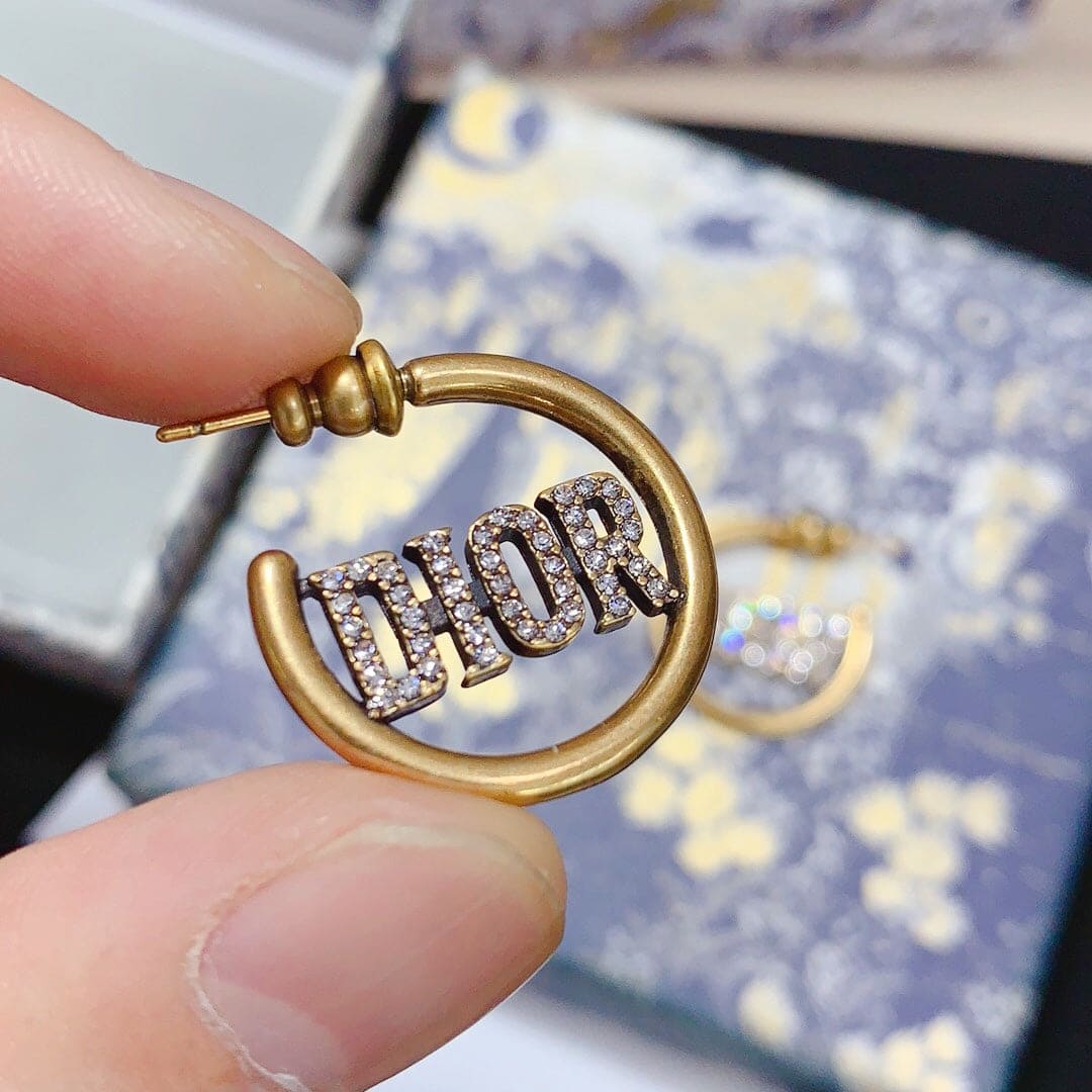 Dior 30 Montaigne Hoop 18K Gold Earrings