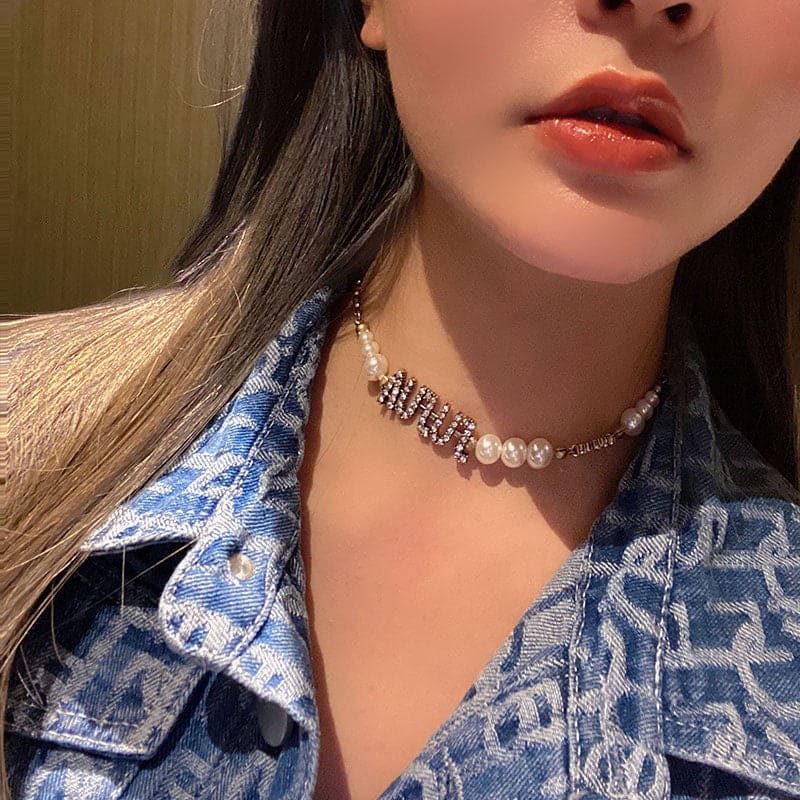 Dior Pearl & Crystal J'Adior Choker 18K Gold Necklace