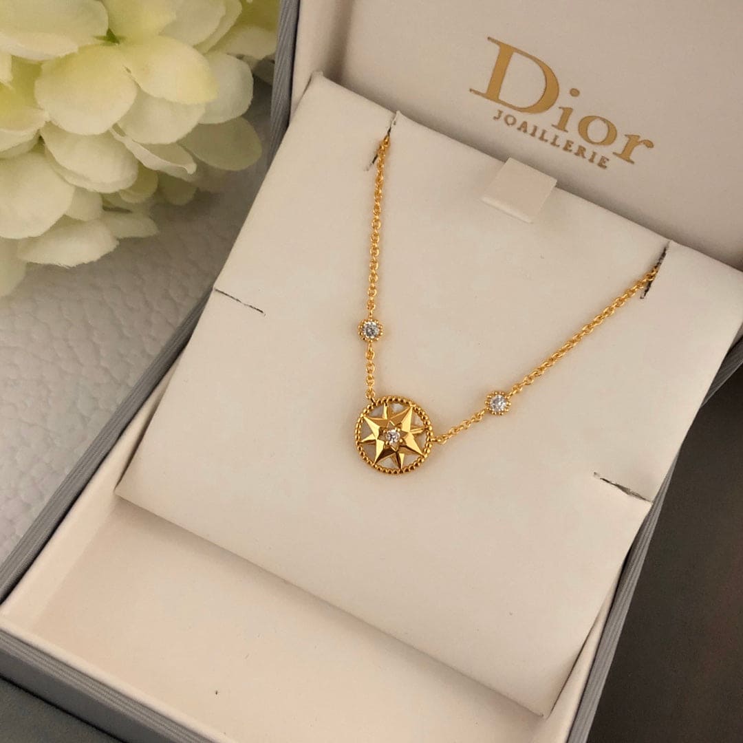Dior Rose Des Vents Vintage 18K Gold Necklace