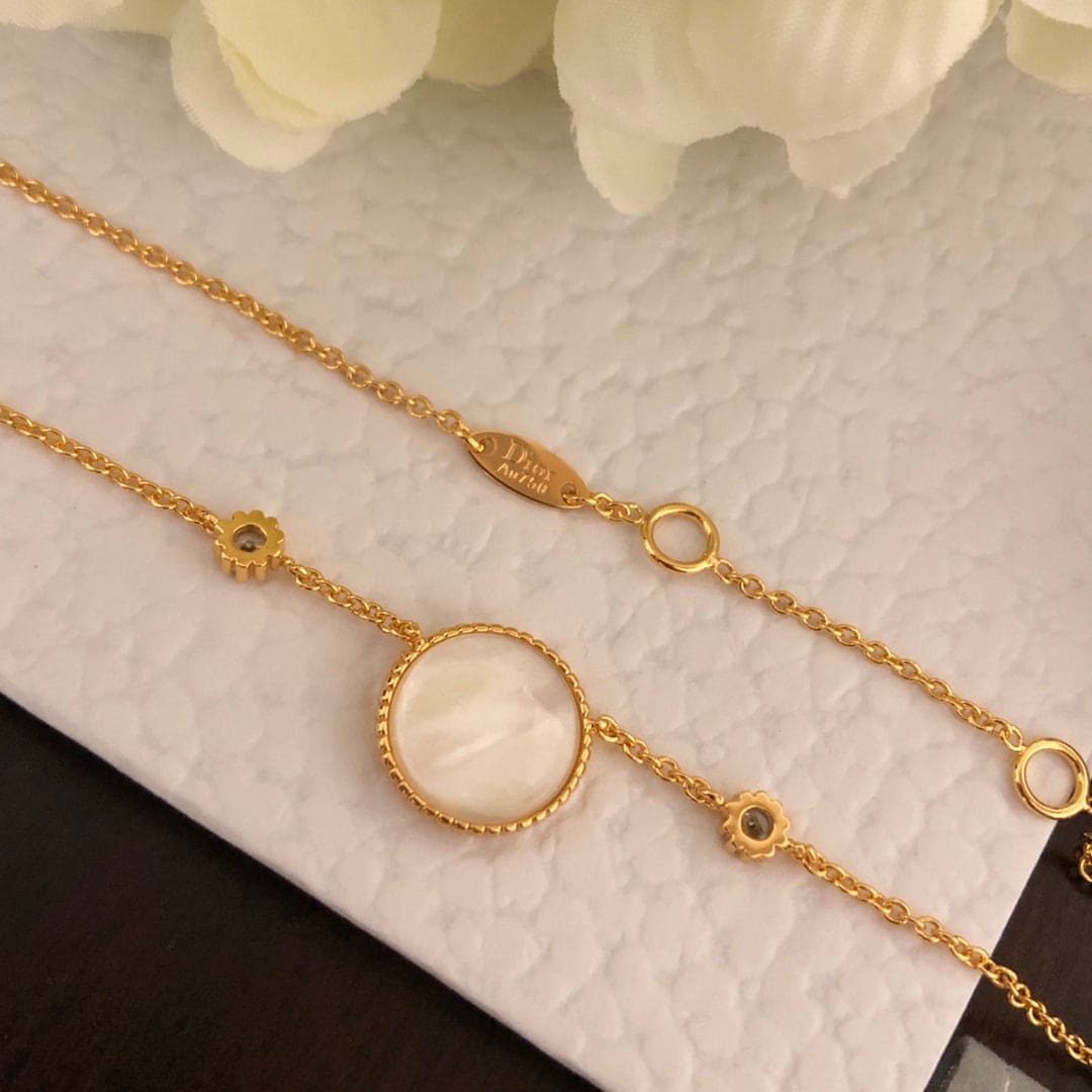 Dior Rose Des Vents Vintage 18K Gold Necklace