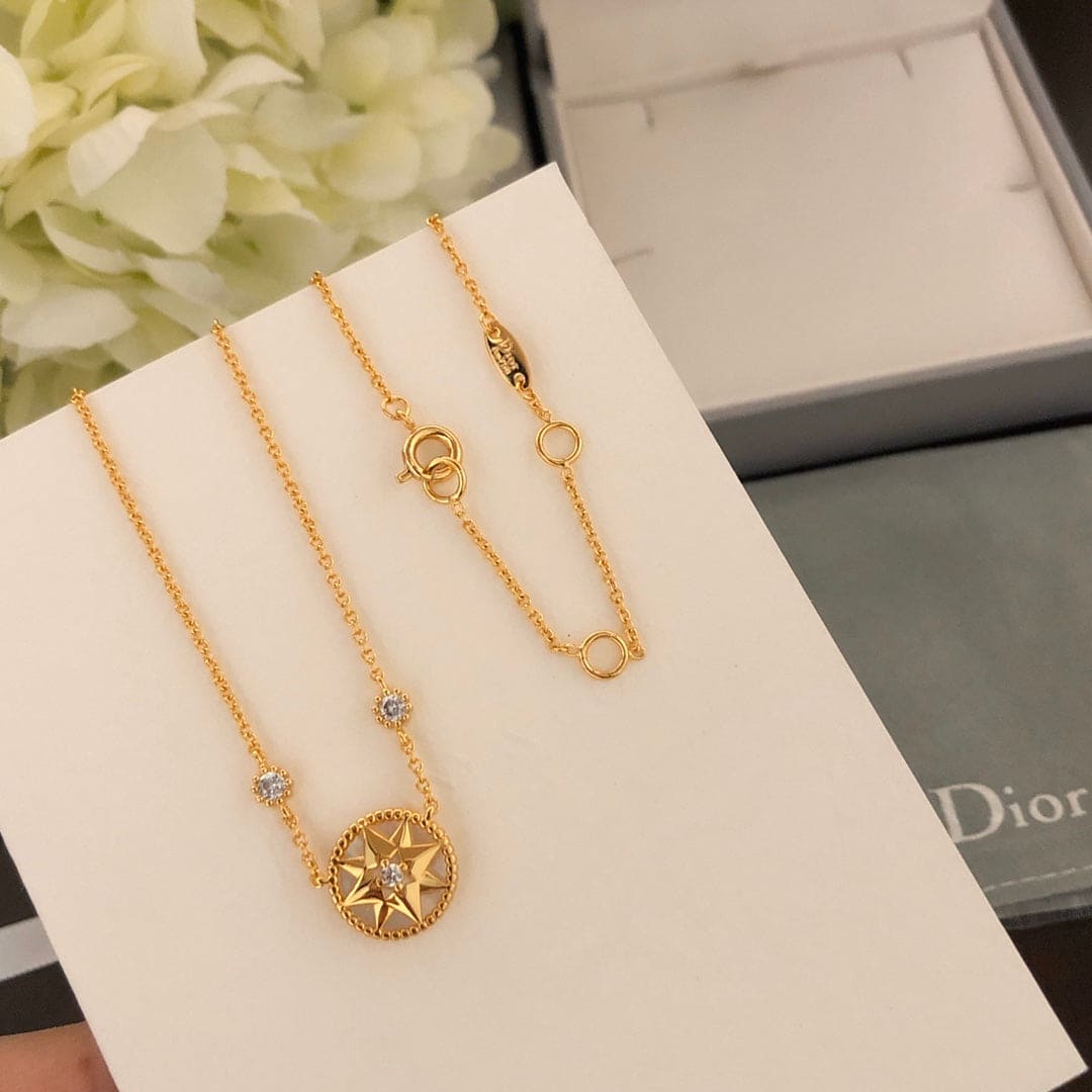 Dior Rose Des Vents Vintage 18K Gold Necklace