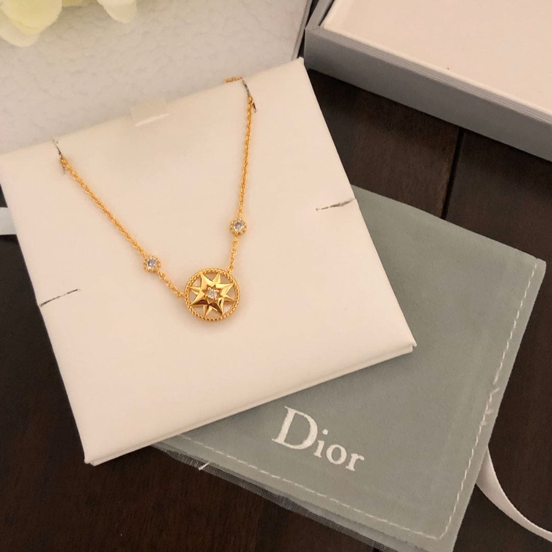 Dior Rose Des Vents Vintage 18K Gold Necklace