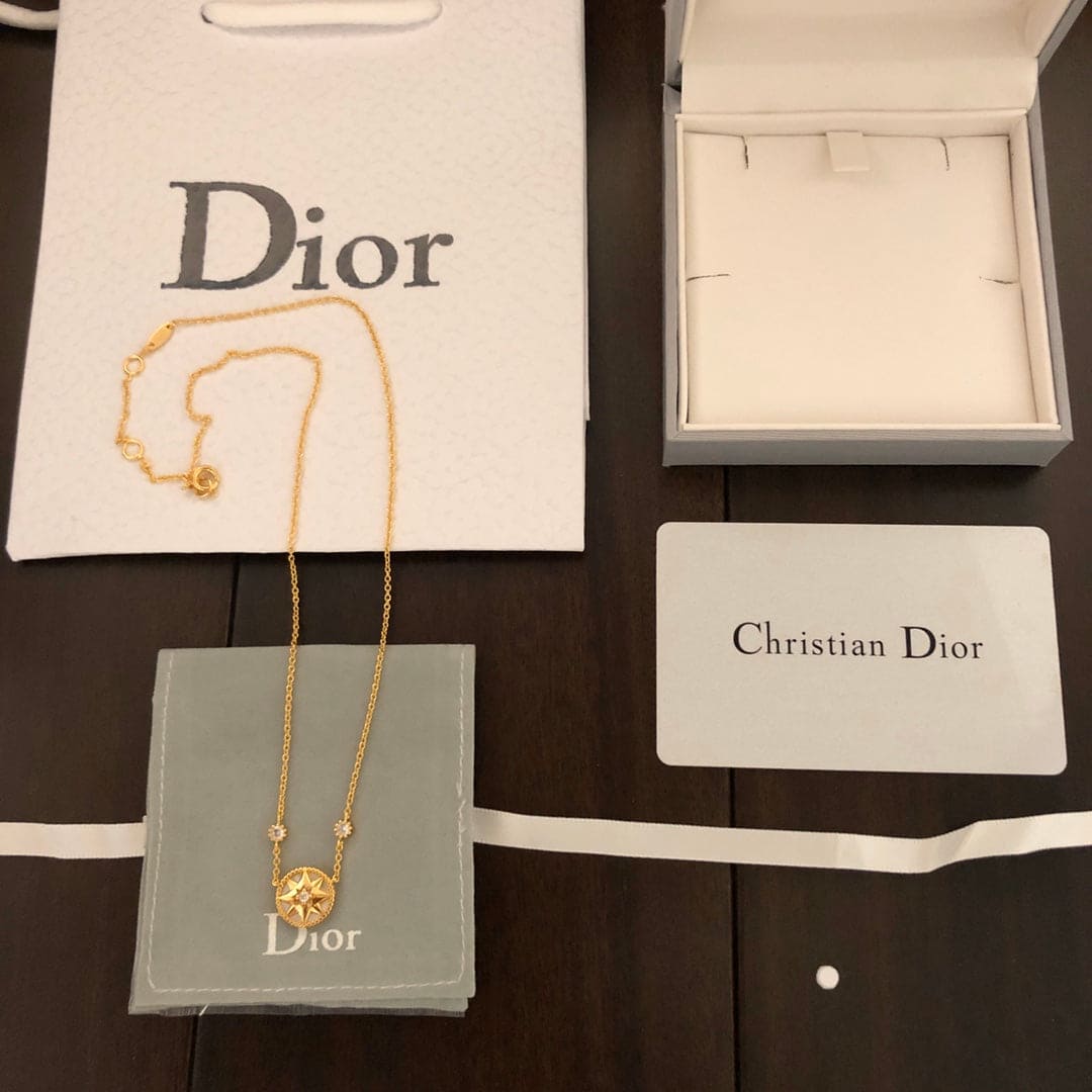 Dior Rose Des Vents Vintage 18K Gold Necklace