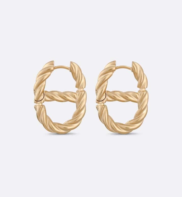 Dior Navy 18K Gold Earrings