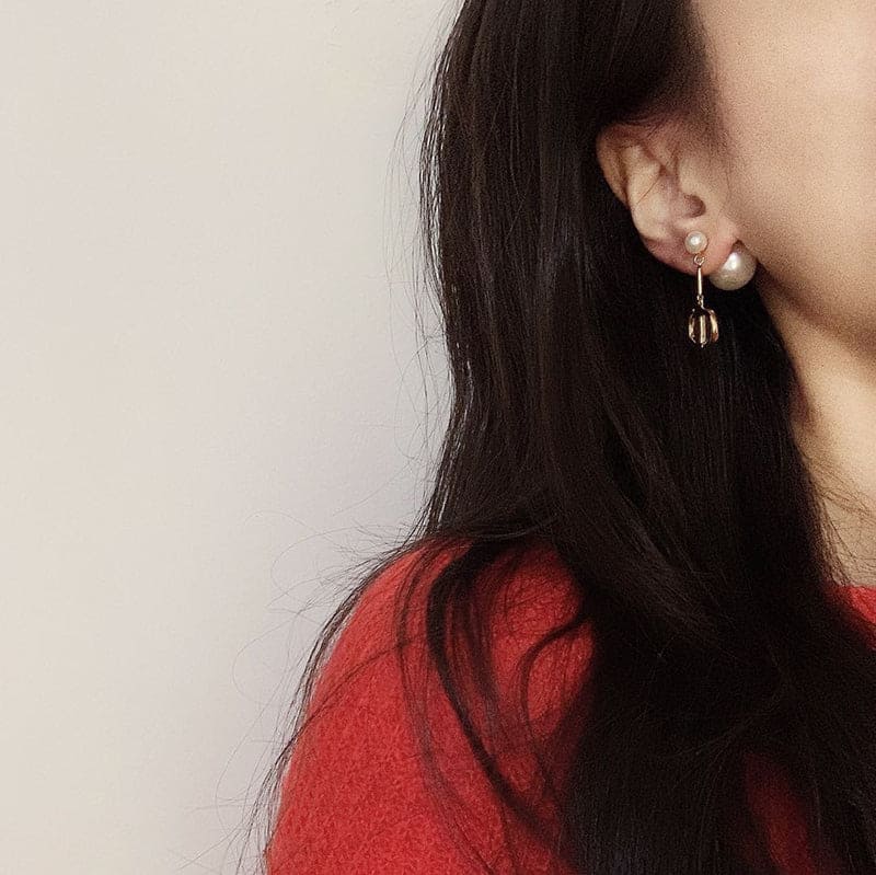 Tribales Pearl 18K Gold Earrings