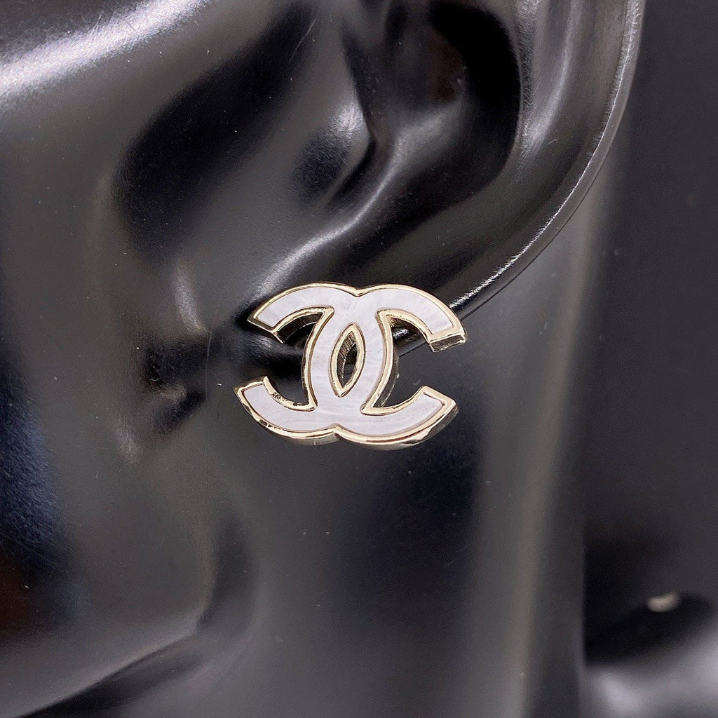 Chanel Marble 18K Gold Earrings