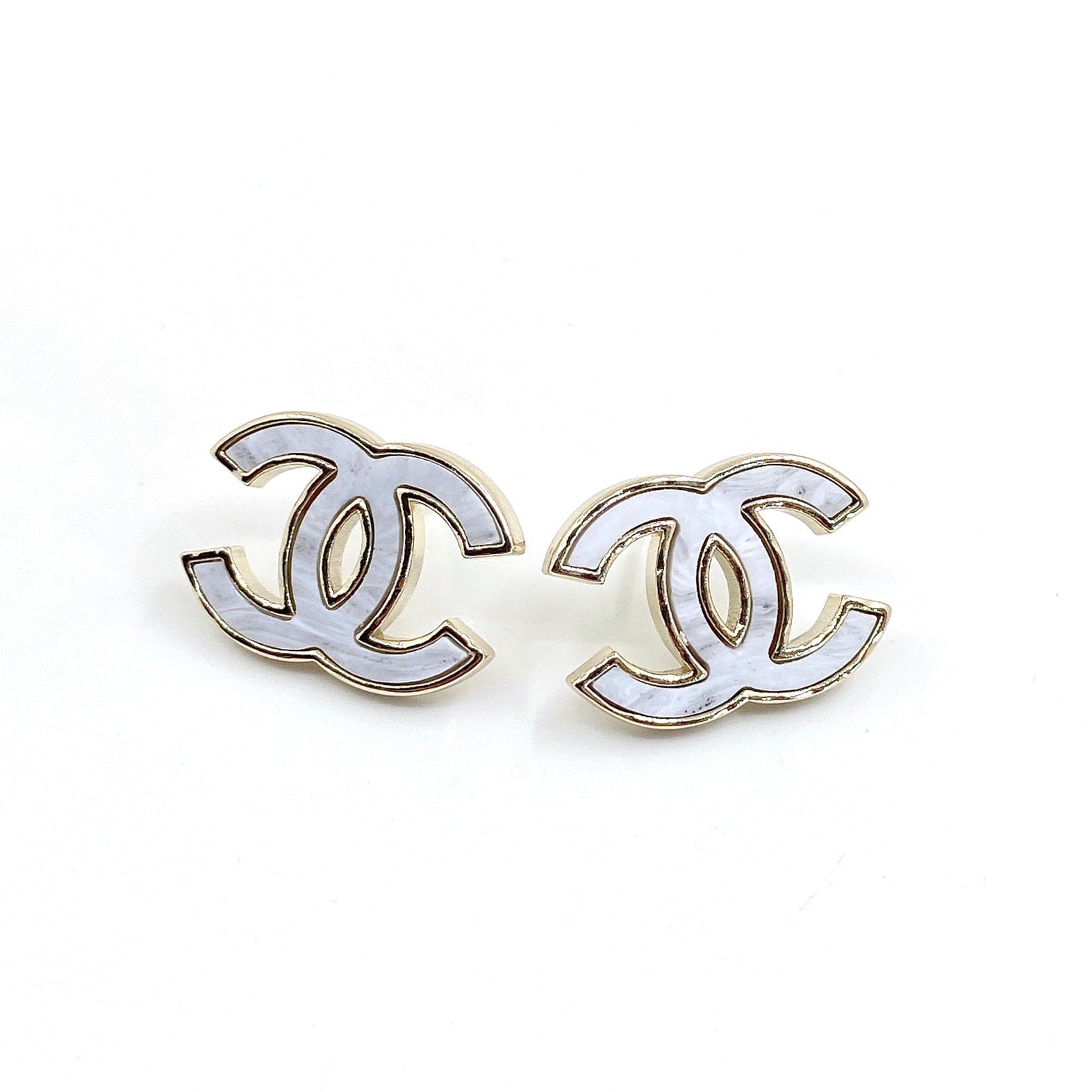 Chanel Marble 18K Gold Earrings