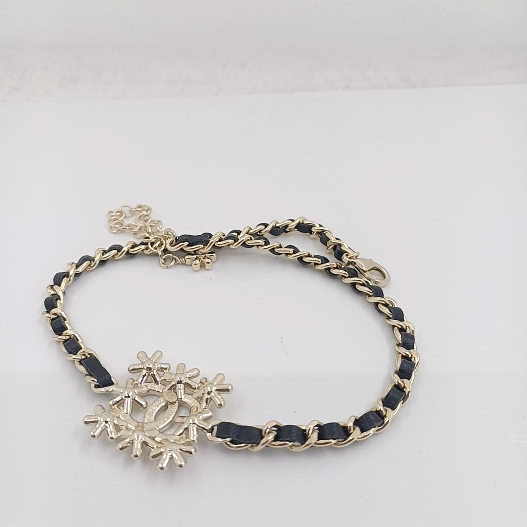 Chanel Lambskin Choker 18K Gold Necklace