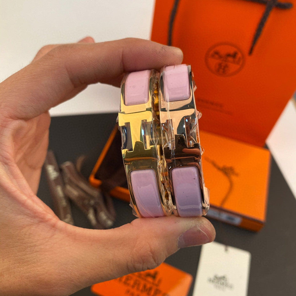 Hermes Clic Pink 18K Gold Bracelet