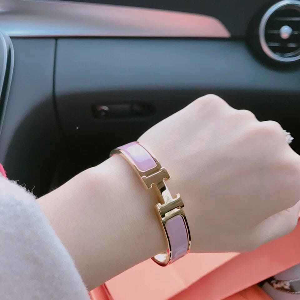 Hermes Clic Pink 18K Gold Bracelet