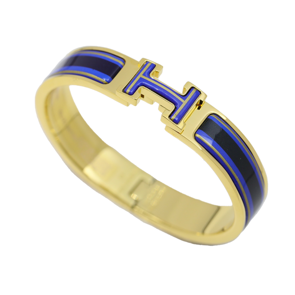 Hermes Clic Purple 18K Gold Bracelet